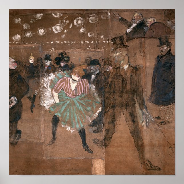 Henri de Toulouse-Lautrec | Danskning på Rouge Poster (Framsidan)