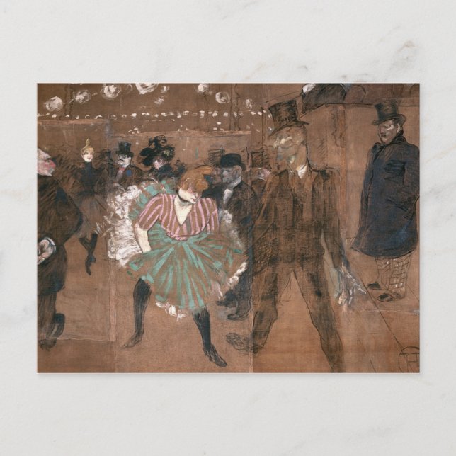Henri de Toulouse-Lautrec | Danskning på Rouge Vykort (Framsida)