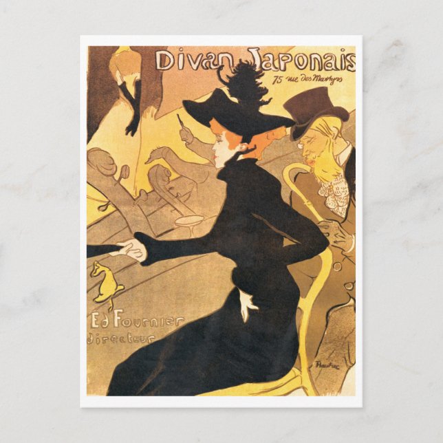 Henri de Toulouse-Lautrec - Divan Japonais Vykort (Framsida)