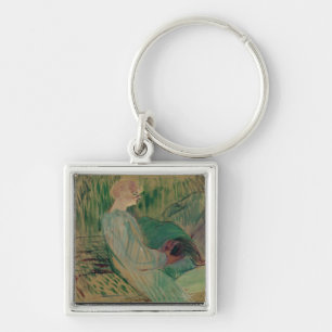 Henri de Toulouse-Lautrec   divanen, Rolande, 18 Fyrkantig Silverfärgad Nyckelring