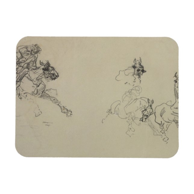Henri de Toulouse-Lautrec | Etude de Chevaux (ort  Magnet (Horisontell)