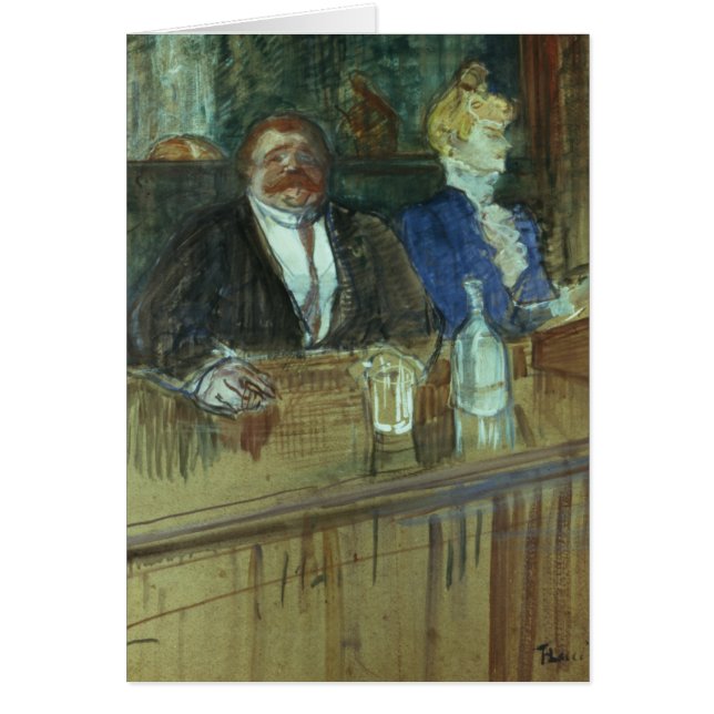 Henri de Toulouse-Lautrec | I Pub: Tjocken Pr Hälsningskort (Framsidan)