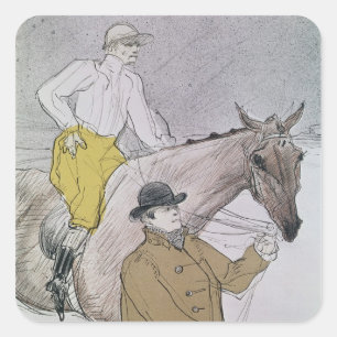 Henri de Toulouse-Lautrec Jockey som ledde till Fyrkantigt Klistermärke