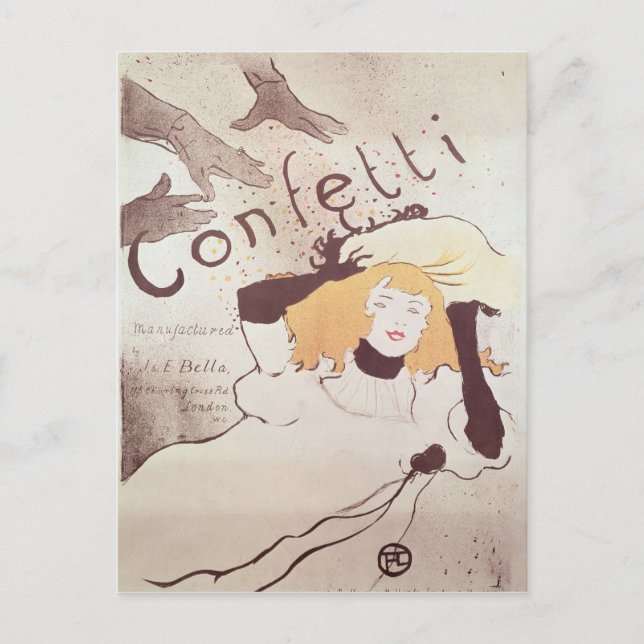 Henri de Toulouse-Lautrec | Konfetti 1893 Vykort (Framsida)