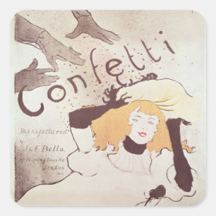 Henri de Toulouse-Lautrec konfettiar, 1893 Fyrkantigt Klistermärke