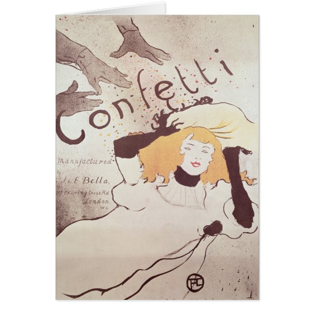 Henri de Toulouse-Lautrec | konfettiar, 1893 Hälsningskort (Framsidan)