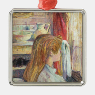 Henri de Toulouse-Lautrec kvinna på fönstret, Julgransprydnad Metall