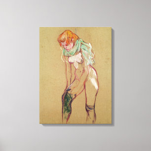 Henri de Toulouse-Lautrec kvinna som drar upp Canvastryck