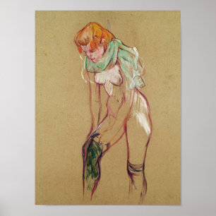 Henri de Toulouse-Lautrec kvinna som drar upp Poster