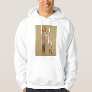 Henri de Toulouse-Lautrec kvinna som drar upp Sweatshirt Med Luva
