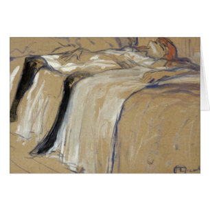 Henri de Toulouse-Lautrec kvinna som ljuger på Hälsningskort