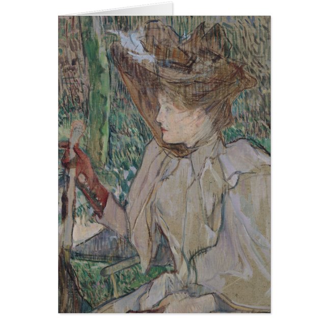 Henri de Toulouse-Lautrec | Kvinnor med handskar,  Hälsningskort (Framsidan)
