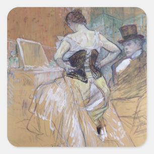 Henri de Toulouse-Lautrec   Kvinnor på toaletten Fyrkantigt Klistermärke