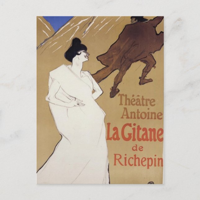 Henri de Toulouse-Lautrec-La Gitane the Gypsy Vykort (Framsida)