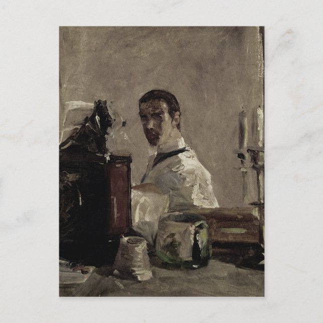 Henri de Toulouse-Lautrec | Självporträtt, 1880 Vykort (Framsida)
