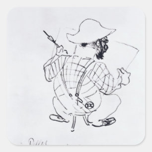 Henri de Toulouse-Lautrec självporträtt, 1896 Fyrkantigt Klistermärke