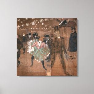 Henri de Toulouse-Lautrec som dansar på rougen Canvastryck