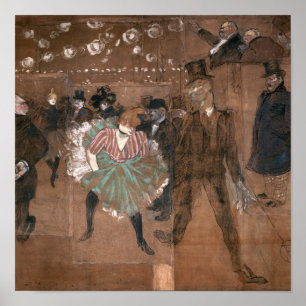 Henri de Toulouse-Lautrec som dansar på rougen Poster