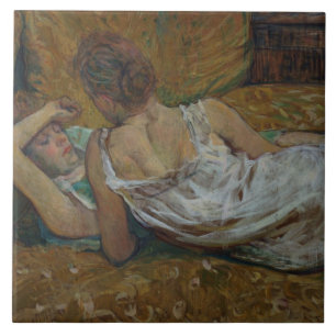 Henri de Toulouse-Lautrec två vänner (pastell) Kakelplatta