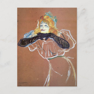Henri de Toulouse-Lautrec-Yvette Guibert singing Vykort