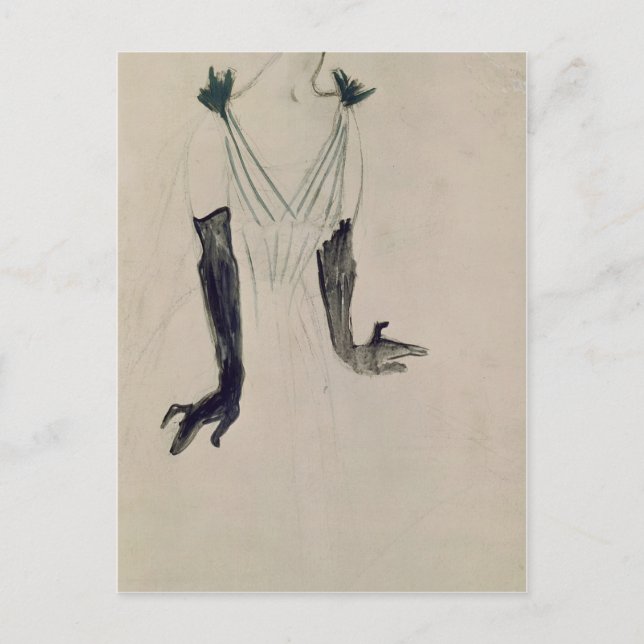 Henri de Toulouse-Lautrec | Yvette Guilbert, 1894 Vykort (Framsida)