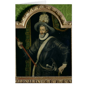 Henri droppkung av frankriken och Navarre, c.1595 Hälsningskort