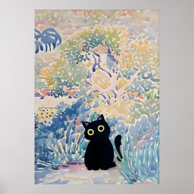 Henri-Edmond Kor Cat Print, Garden at Saint-Clai Poster (Framsidan)