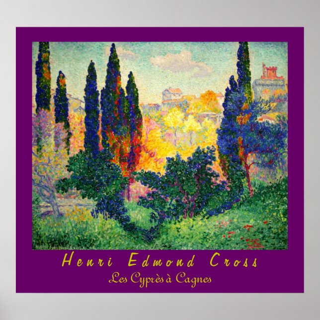 Henri Edmond Kor: Cypresser i Cagnes Poster (Framsidan)