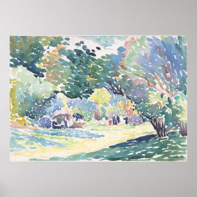 Henri-Edmond Kor: Landskap Watercolor Poster (Framsidan)