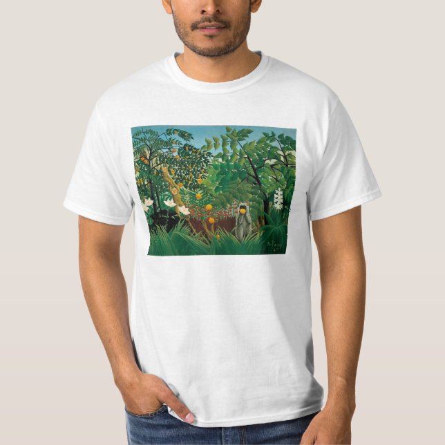 Henri exotiska Rousseau landskap T-tröja Tee Shirt (Framsida)