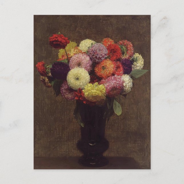 Henri Fantin-Latour-Dahlias Vykort (Framsida)