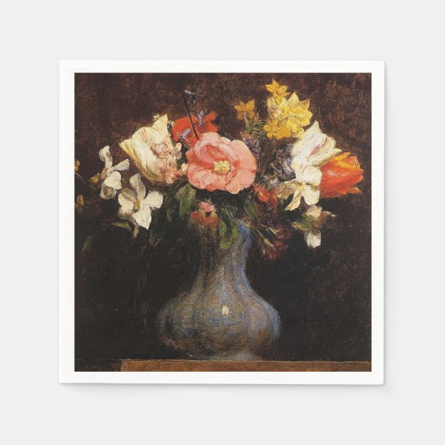 Henri Fantin-Latour, Flowers, Camelias, Tulips Pappersservett (Framsidan)