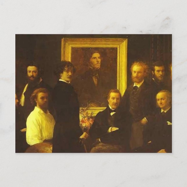 Henri Fantin-Latour- Homage to Delacroix Vykort (Framsida)