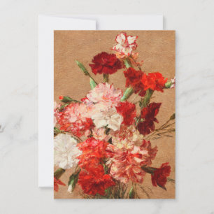 Henri Fantin Latour - Nejlikor utan vas Tack Kort