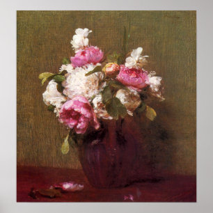 Henri Fantin-Latour Peonies och Rosor Poster