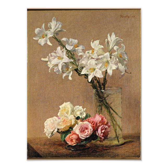 Henri Fantin-Latour - Ro och Lilies Fototryck (Framsidan)