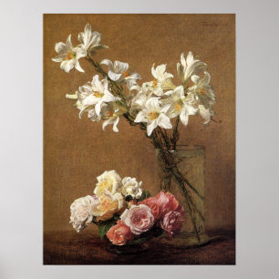 Henri Fantin-Latour Ro och Lilies Poster