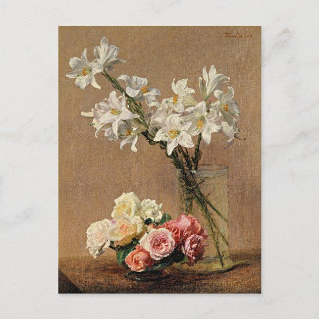 Henri Fantin-Latour - Ro och Lilies Vykort (Framsida)