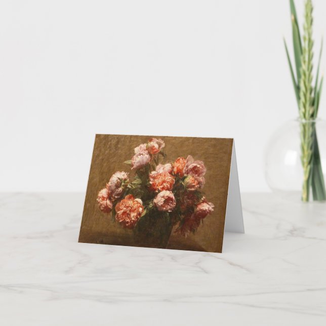 Henri Fantin-Latour Vas of Peonies Note Card Kort (Framsida)