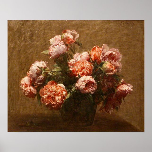 Henri Fantin-Latour Vas of Peonies Poster (Framsidan)