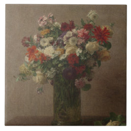 Henri Fantin-Latour Vintage blommor från Normandie Kakelplatta