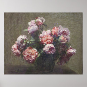 Henri Fantin-Latour Vintage Vas of Peonies Poster