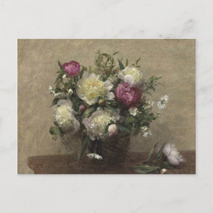 Henri Fantin-Latour Vintage Vas of Peonies Vykort