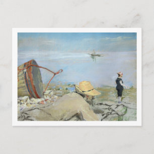 Henri Guerard Relaxing on the Beach (pastel on can Vykort