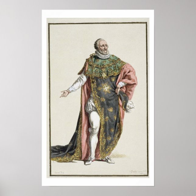 Henri IV (1553-1610) Kung av Frankrike, från Receu Poster (Framsidan)