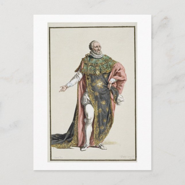 Henri IV (1553-1610) Kung av Frankrike, från Receu Vykort (Framsida)