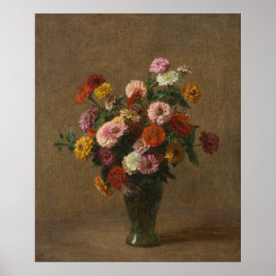 Henri Latour - Zinnias Poster