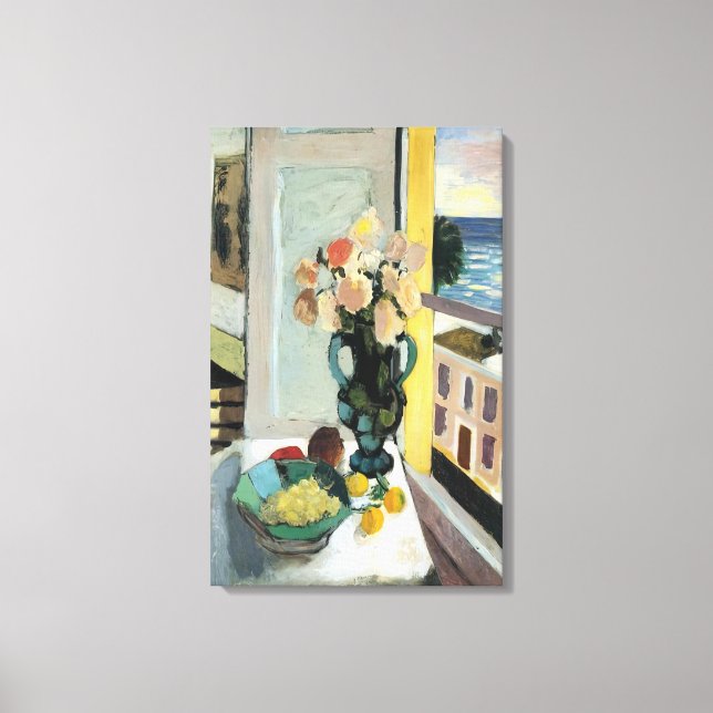 Henri Matisse - FLOWERS IN FRANT OF A WINDOW 1922 Canvastryck (Framsida)