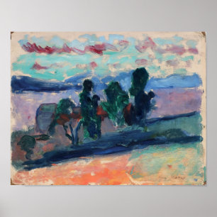 Henri Matisse - Landskap i Saint Tropez vid skymni Poster