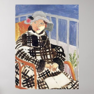 Henri Matisse - Mlle Matisse i en skotskrutig kapp Poster